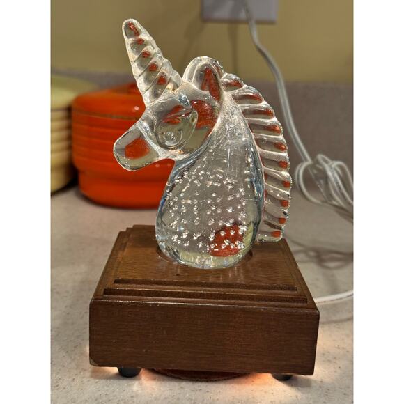 Vintage Blown Glass Unicorn Figurine with controlled bubble technique - Picture 2 of 3